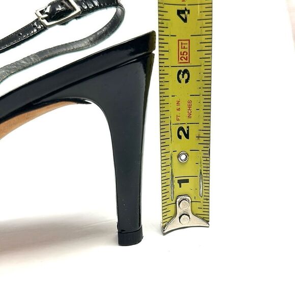 Stuart Weitzman Patent Leather Black Platform Pumps Slingback Peep Toe US 8,5 - Picture 15 of 16